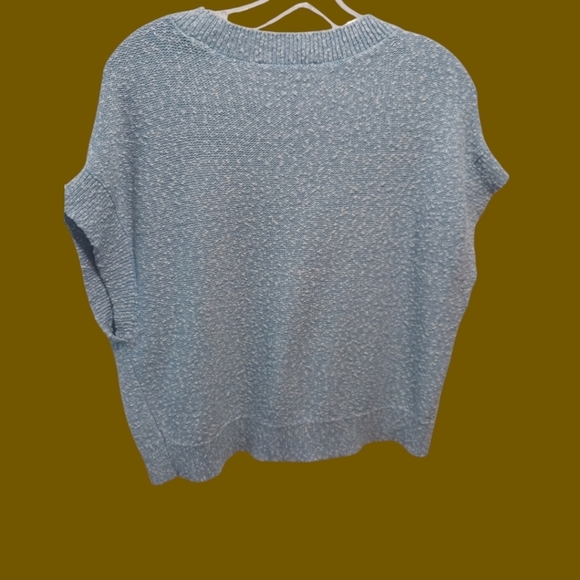 Loft Womens Speckled Knit blouse size large blue color - Picture 2 of 6